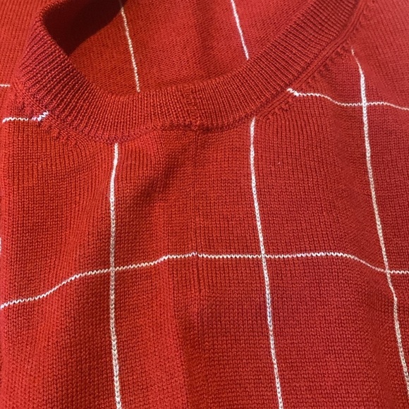 Patrick James Reserve Extra Fine Italian Merino Wool Windowpane Red Vest Sz XL - Picture 4 of 7